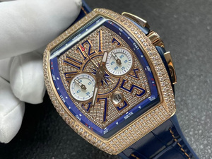 Montre mécanique automatique de qualité supérieure, noble et haut de gamme, en or rose entièrement sertie de diamants, élégante et charmante, pour un style business décontracté. - Product Image 4