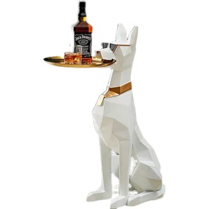 Decoración para el hogar suave para regalo de perro de sala de estar de lujo con luz nórdica creativa con estilos de <span class=keywords><strong>amor</strong></span> de música de hadas de pirámide de resina Durbin grande - Product Image 1