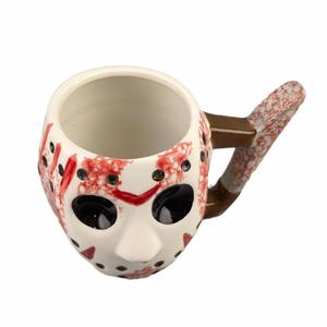 Venta al por mayor de Halloween <span class=keywords><strong>Horror</strong></span> Freddy Jason máscara taza bola fantasma diablo cien Slash pintado personalizado taza de café de cerámica - Product Image 1