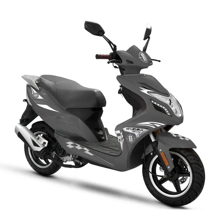 Sokak yasal mat siyah renk benzinli scooter benzinli EEC5 125cc scooter 50cc motosiklet