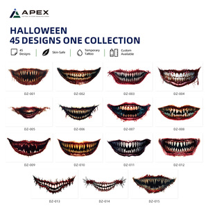 สติ๊กเกอร์<span class=keywords><strong>สัก</strong></span>ปากฮาโลวีน 160x65 มม. ริมฝีปากแวมไพร์ 45 แบบ - Product Image 2