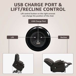 Geeks ofa Lazy Leather Power Elektrischer medizinischer Lift-Liegestuhl mit <span class=keywords><strong>Massage</strong></span>-Heiz funktion für ältere und behinderte Menschen - Product Image 5