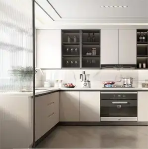 Modern mutfak dolabı için şekilli modüler mutfak tasarımları