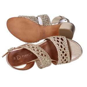 Sandales à talons pour femme Marco Tozzi 7 cm dorées taille 38 - Product Image 6