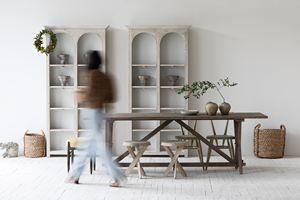 Bibliothèque vintage italienne du milieu du siècle, exceptionnelle, en pin recyclé, avec étagères de présentation, entièrement assemblée pour la maison - Product Image 2