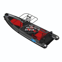 Bateau pneumatique de luxe CE Patrol 760 de 25 pieds, catamaran à double pont avec plancher en aluminium, bateau de pêche gonflable, yacht de luxe en Hypalon