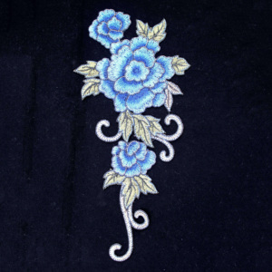 Flowers & Plants Embroidered Sewing Patches 3pcs Lace Flower Embroidered Neckline Collar Trim Sewing Patch Applique Corsage | UK Embroidered Flowers-Rose Sewing Patches