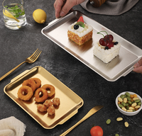 Plateau de service de luxe personnalisé avec logo, en acier inoxydable durable, pour pique-nique, pain, café, grillades, maison, restaurant, décoration de mariage