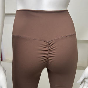 Pantalon évasé OEM à ceinture avec cordon de serrage à séchage rapide pour femmes Leggings de yoga froissés au dos et aux fesses - Product Image 6
