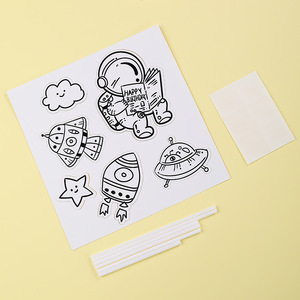 Neue hand gezeichnete Art <span class=keywords><strong>Astronaut</strong></span> Geburtstags torte Dekoration Cartoon Space Cake Topper zum Backen Dekoration - Product Image 6