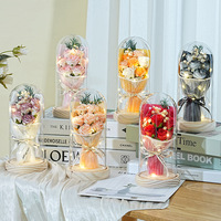 Cadeau de la Saint-Valentin pour le Festival Qixi : Coffret cadeau de fleurs éternelles, bouquet de fleurs séchées, fleur de savon rose, fleur artificielle