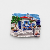 Aimants souvenirs des îles grecques et de Marseille avec des motifs 3D en résine de villages côtiers, bateaux et ports pour les boutiques de cadeaux, vente en gros et au détail