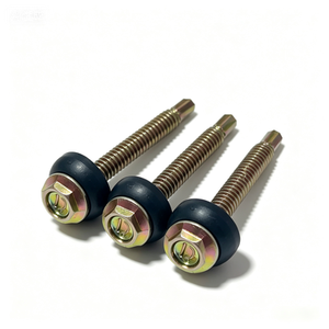 <span class=keywords><strong>Vis</strong></span> autoperceuses hexagonales pour construction extérieure, zinguées jaunes, <span class=keywords><strong>avec</strong></span> <span class=keywords><strong>rondelle</strong></span> d'étanchéité - Product Image 3