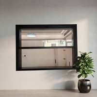 Fenêtre à double battant en aluminium durable et économique avec quincaillerie standard pour immeuble d'appartements locatifs