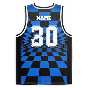 Personalizable más tamaño sin mangas tablero de ajedrez baloncesto Jersey transpirable ajuste seco impreso Elegante ropa deportiva para el equipo - Product Image 2