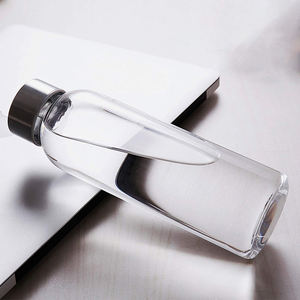 Échantillon gratuit 350ml 500ml 16oz 700ml 1l Bouteille d'eau transparente en verre à haute teneur en borosilicate avec couvercle en acier inoxydable-<span class=keywords><strong>Acheter</strong></span> - Product Image 4