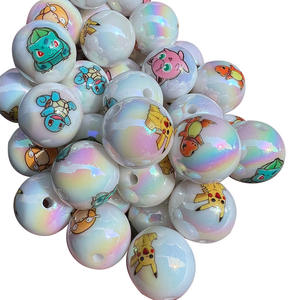 2025 Navidad Halloween océano serie de dibujos animados 16mm bolígrafos con cuentas impresos DIY fabricación de joyas acrílico plástico Lucite cuentas - Product Image 3