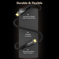 Cable USB4 Trenzado de Alvin's Cables, USB-C a USB-C, Compatible con Thunderbolt 4/3, USB 3.0, MacBookeGPUDock, Certificado por USB-IF, Cobre Puro