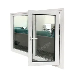 نوافذ بابية مزدوجة مزججة من الزجاج المقسى متأثرة من Hurricane للشرفة من الألومنيوم 3x4 نوافذ بابية من الألومنيوم مع فلاي سكري