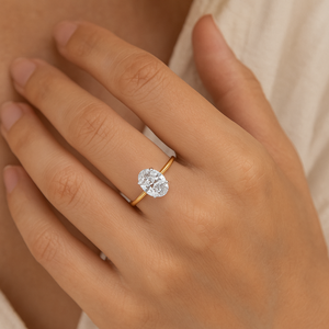 Anillo de Diamante Redondo Natural Real, Color FG, Claridad VS, Acabado Excelente, Joyería Fina para Compromiso y Boda para Mujer - Product Image 5