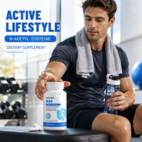 Capsules NAC N-Acétylcystéine, acide aminé de qualité supérieure, soutien cellulaire et respiratoire, 60 unités