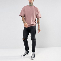 Camisetas de Algodón Suave y Transpirable para Hombre, Estilo Urbano, Hombros Caídos, Talla Grande, Cuello Redondo, para Gimnasio y Entrenamiento, Holgadas