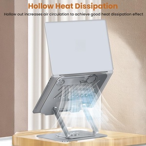 360 Degree Rotating Aluminium Adjustable Laptop Stand with <b>USB</b> Hub Docking Station - Product Image 3