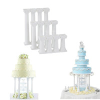 4 Pcs/Set White Grecian Pillars Holiday Wedding Cake Stand Fondant Support Mold Cake Decoration Tools for Valentine's Day Wedding