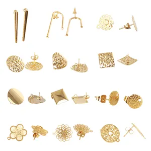 XuQian Korean Style Gold Plated Stud Earring Findings for Diy Jewelry Making