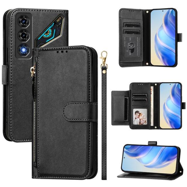 For ZTE nubia Neo 5 5G Multi-Card Slots Zipper Wallet Leather Phone Case