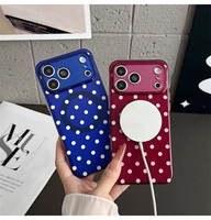 Coque de téléphone magnétique Fashion Circle Dot Candy Color pour iPhone 18 Pro 17 16 15 Pro Max, compatible avec la charge sans fil, transparente et antichoc