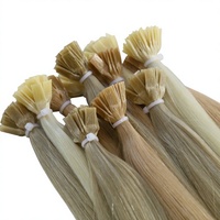 Extensions de cheveux humains lisses à pointe plate, prêtes à être expédiées, 20 pouces, 100% cheveux Remy chinois, pointe à la kératine, cuticules intactes