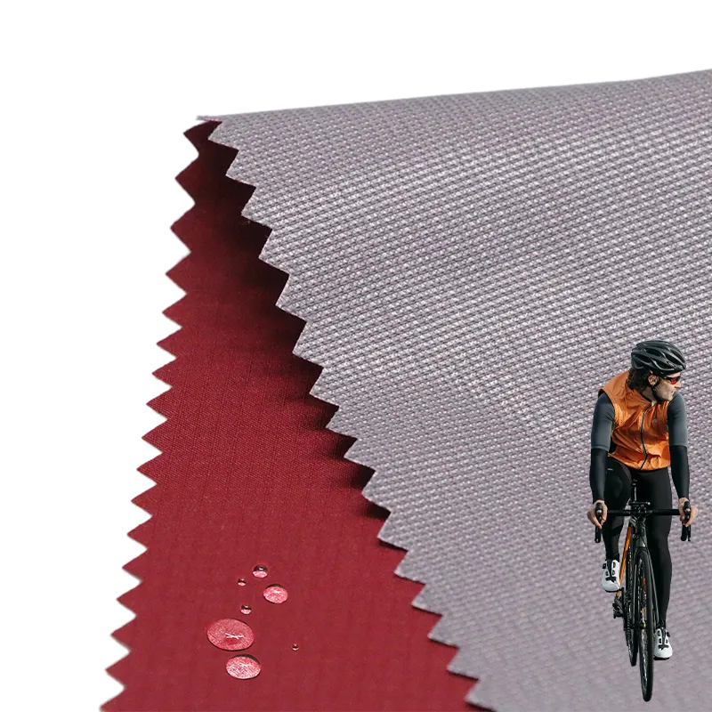 Factory Direct Sale WindProof Waterproof Polyester Stretch Plaid Fabric Composite Tricot Mesh Pul Fabric for Cycling Clothing