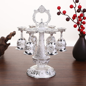Juego <span class=keywords><strong>de</strong></span> portavasos <span class=keywords><strong>de</strong></span> vino <span class=keywords><strong>de</strong></span> Metal <span class=keywords><strong>de</strong></span> estilo europeo moderno para uso en fiestas, decoración para sala <span class=keywords><strong>de</strong></span> estar <span class=keywords><strong>de</strong></span> Hotel, diseño portátil - Product Image 4