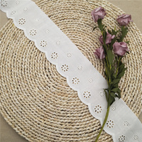 Bordure en dentelle brodée festonnée 30x10x40cm en coton blanc, garniture décorative pour doublure de vêtements