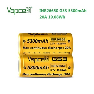 <span class=keywords><strong>Vapcell</strong></span> G53 INR26650 5300มิลลิแอมป์ต่อชั่วโมง20A 3.6โวลต์สามารถชาร์จได้เซลล์แบตเตอรี่ลิเธียมไอออนสำหรับพลังงานแบบพกพา - Product Image 4