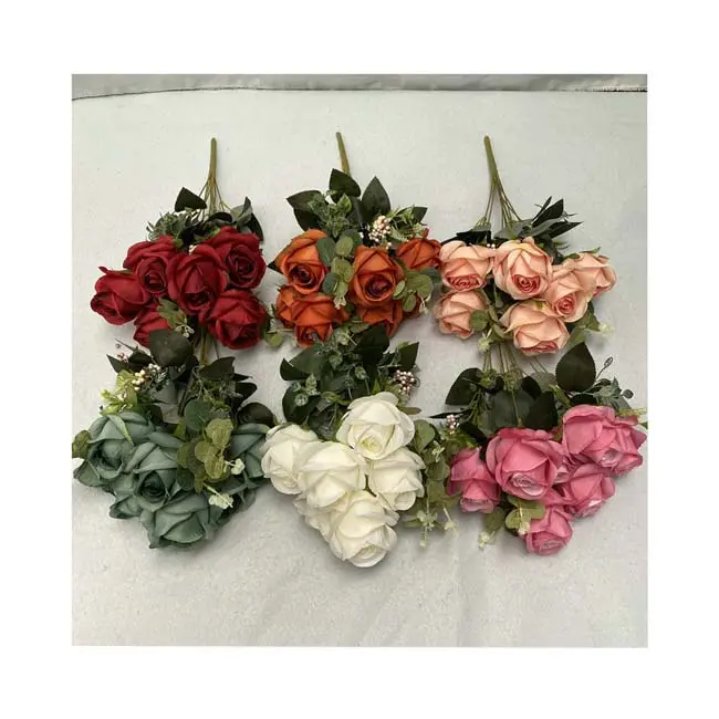 Artificial real touch flowers rose for wedding decoration high quality flowers Amazon hot sale