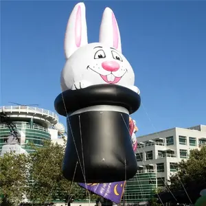 Giant helium rabbit balloon for Easter decoration, cute parade bunny with magic cap K7151