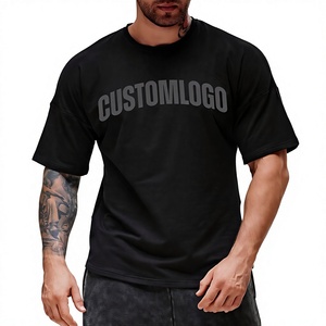 เสื้อยืดออกกำลังกายขนาดใหญ่พิเศษ 220gsm สำหรับผู้ชาย ไซส์พลัส ผ้าฝ้ายหนา สตรีทแวร์ พิมพ์ลายแบบ DTF DTG  เสื้อยืดโอเวอร์ไซส์ - Product Image 1