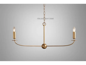 Lustre linéaire artisanal à 6 lumières, luminaire de plafond moderne noir, éclairage suspendu minimaliste du milieu du siècle pour salle à manger - Product Image 6
