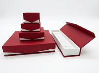 Juego de Cajas de Regalo Rígidas de Lujo Personalizadas para Joyería, con Tapa Magnética de Varios Tamaños, Cajas de Papel para Regalo de Joyería con Inserto de Espuma Blanca