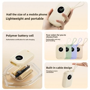 แบตเตอรี่สำรองพก<span class=keywords><strong>พา</strong></span>แบบพลาสติก Li-Polymer ความจุ 8000-10000mAh พร้อมสายในตั<span class=keywords><strong>ว</strong></span> 2 เส้น หน้าจอ LED แสดงผลแบบดิจิตอล ชาร์จเร็<span class=keywords><strong>ว</strong></span> 22.5W - Product Image 5