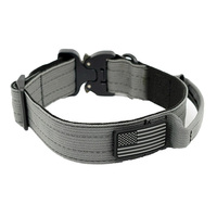 Collier tactique pour chien robuste et durable, réglable, pour l'entraînement en extérieur, avec patch logo, pour grands chiens