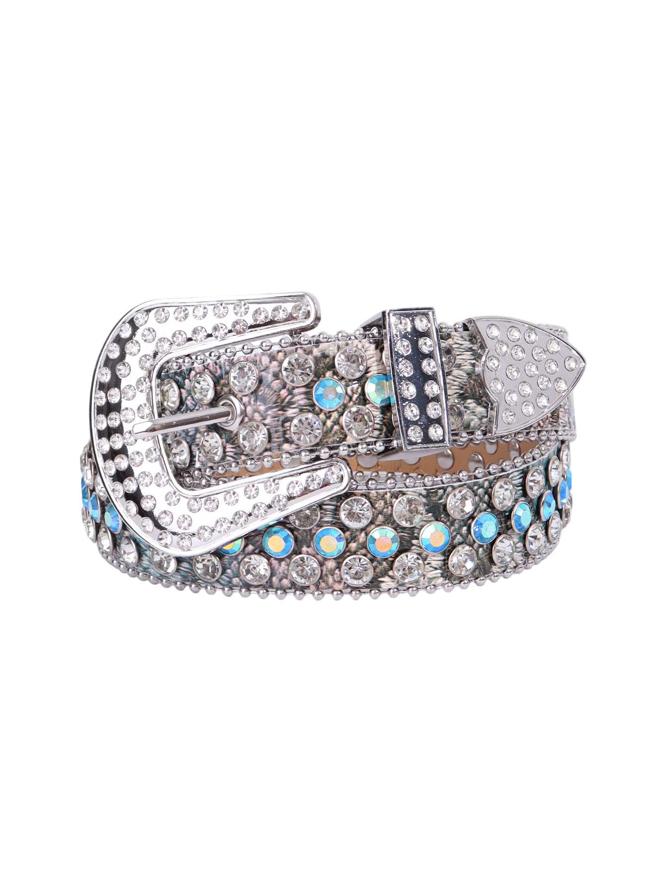 Grey Blue Snake Print