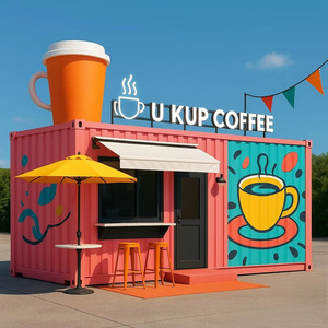 ร้านกาแฟหรือร้านอาหารจากตู้คอนเทนเนอร์สำเร็จรูป วัสดุสำหรับร้านขายขนม ตู้คอนเทนเนอร์บ้านเคลื่อนที่ - Product Image 5