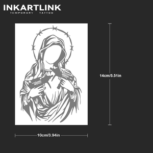 Autocollant de tatouage INKARTLINK pour le corps, autocollant de tatouage en papier, Vierge Marie, imperméable, écologique, longue durée, 15 jours, en vrac - Product Image 4