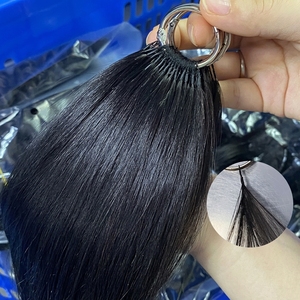 Extensions de cheveux chinois de qualité supérieure, invisibles, 3ème génération, pointe plume, 100% cheveux humains vierges, fixation micro-anneaux sans couture à <span class=keywords><strong>froid</strong></span>, vente en gros - Product Image 3