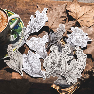 30 tờ/gói nghệ sĩ giấy yêu hoa và loạt thơ trăng đa kết cấu phác họa hoa & thực vật cổ điển cắt dán - Product Image 3