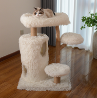 Lit pour animaux de compagnie 2 en 1, unique, en forme de grotte, avec arbre à chat moderne et grattoir pour chats