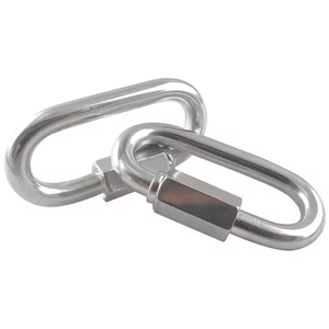 Aksesori mendaki berkemah luar ruangan <span class=keywords><strong>Carabiner</strong></span> baja tahan karat cincin koneksi cepat, gesper keamanan, gesper pegas - Product Image 6